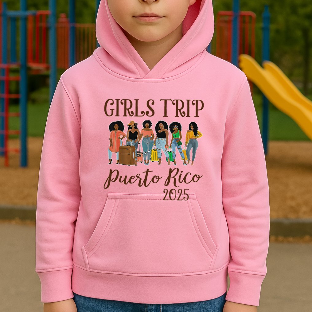 Puerto Rico Girl Trip 2025 Kids Hoodie