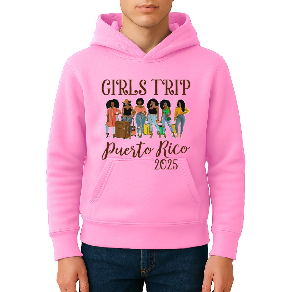Puerto Rico Girl Trip 2025 Kids Hoodie