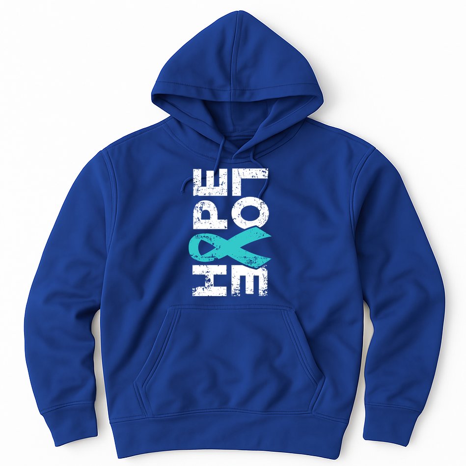 Ptsd Ribbon Great Gift Teal Ribbon Tal Health Awareness Hoodie