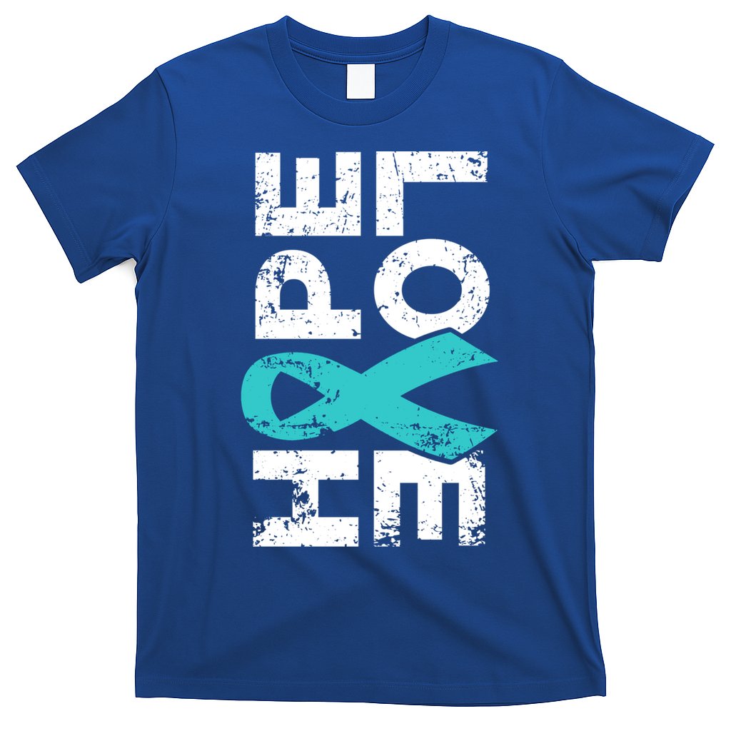 Ptsd Ribbon Great Gift Teal Ribbon Tal Health Awareness T-Shirt