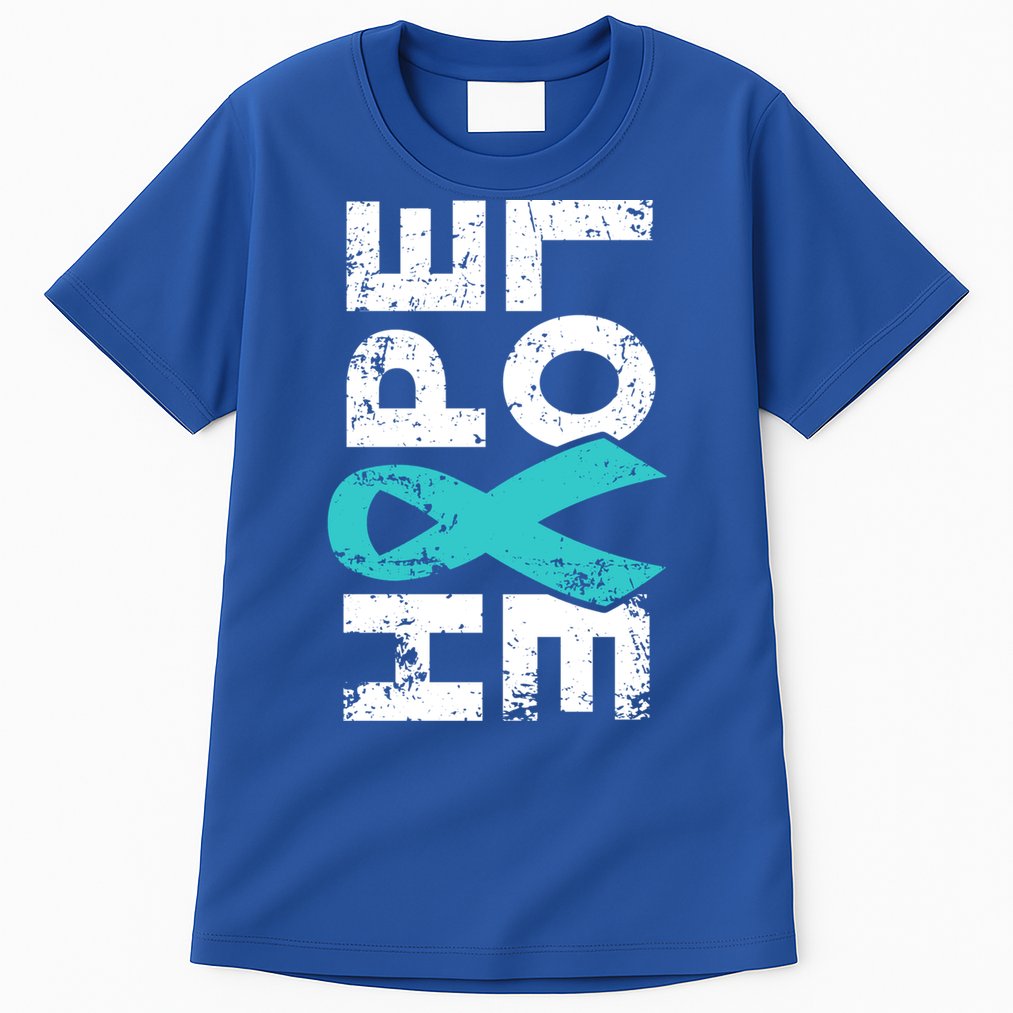 Ptsd Ribbon Great Gift Teal Ribbon Tal Health Awareness Tall T-Shirt