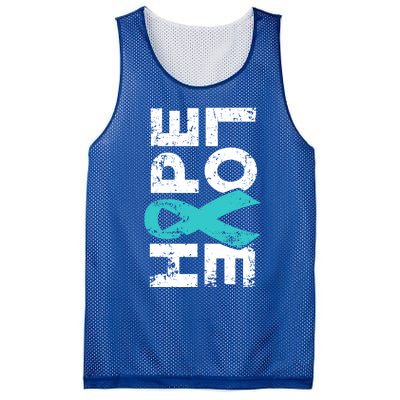 Ptsd Ribbon Great Gift Teal Ribbon Tal Health Awareness Mesh Reversible Basketball Jersey Tank