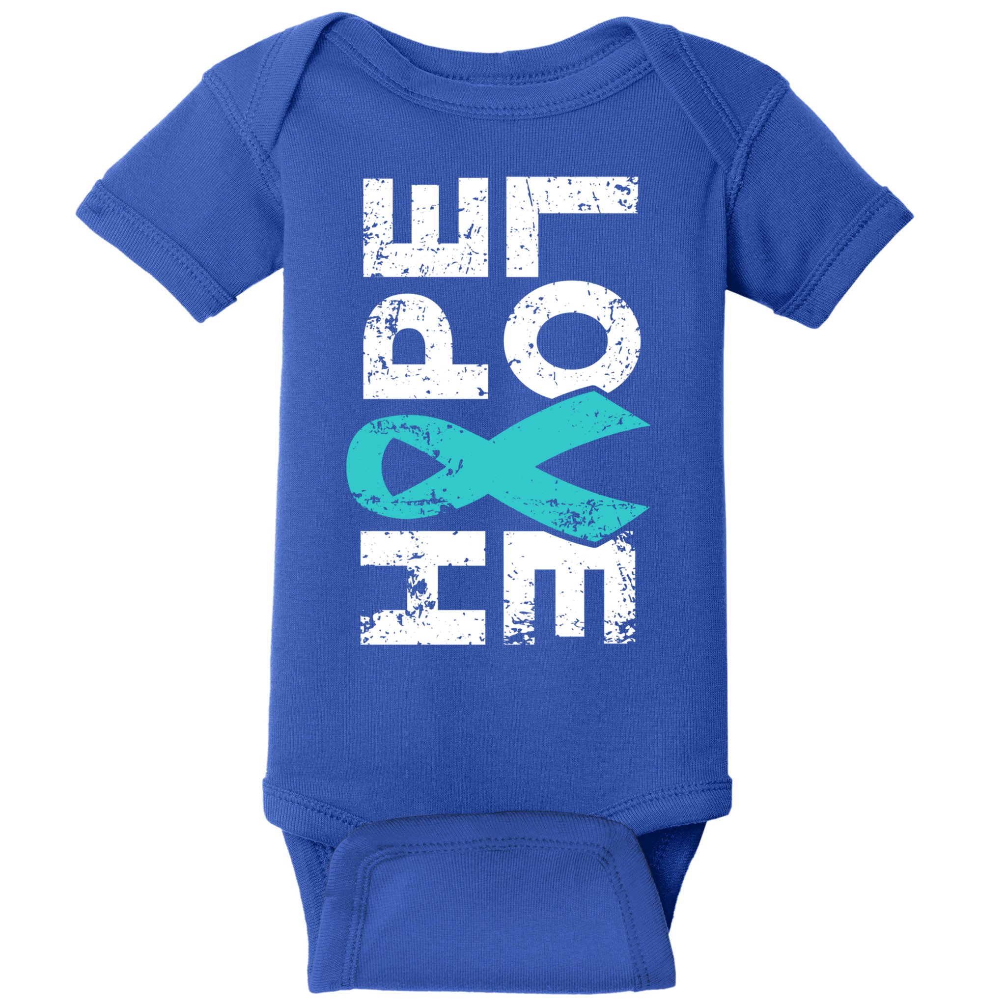 Ptsd Ribbon Great Gift Teal Ribbon Tal Health Awareness Baby Bodysuit