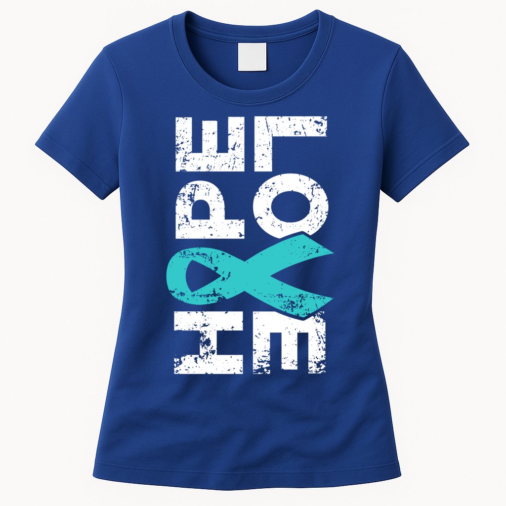 Ptsd Ribbon Great Gift Teal Ribbon Tal Health Awareness Womens T-Shirt