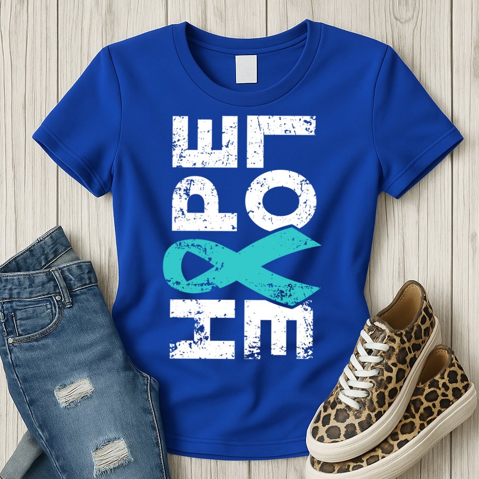 Ptsd Ribbon Great Gift Teal Ribbon Tal Health Awareness Womens T-Shirt