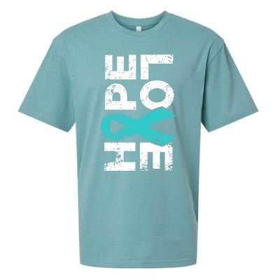 Ptsd Ribbon Great Gift Teal Ribbon Tal Health Awareness Sueded Cloud Jersey T-Shirt