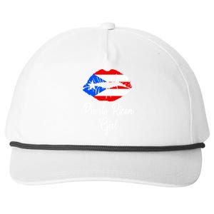 Puerto Rican Girl - Pride Puerto Rico Boricua Girl Lips Snapback Five-Panel Rope Hat