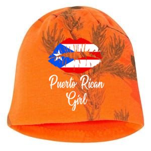 Puerto Rican Girl - Pride Puerto Rico Boricua Girl Lips Kati - Camo Knit Beanie