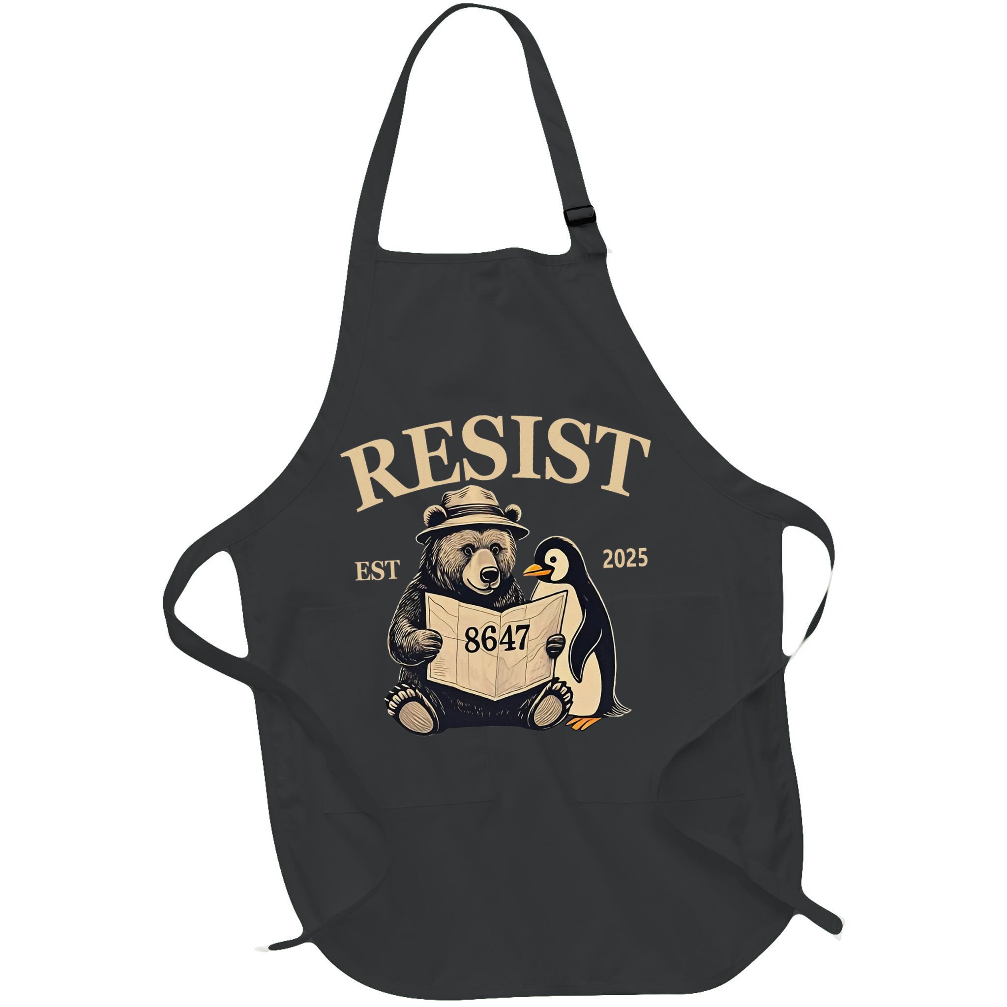 Penguin Resist Graphic Vintage Arctic Protest Apron