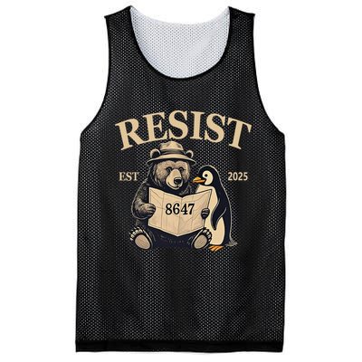 Penguin Resist Graphic Vintage Arctic Protest Mesh Reversible Basketball Jersey Tank