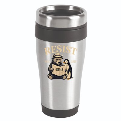 Penguin Resist Graphic Vintage Arctic Protest 16oz Travel Tumbler