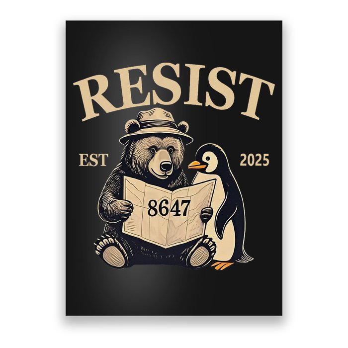 Penguin Resist Graphic Vintage Arctic Protest Poster
