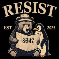 Penguin Resist Graphic Vintage Arctic Protest Poster
