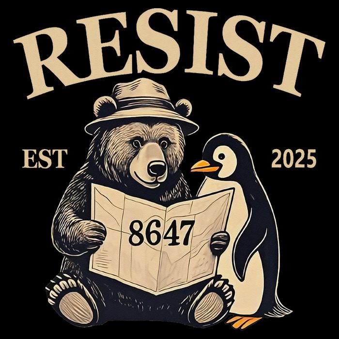 Penguin Resist Graphic Vintage Arctic Protest Poster