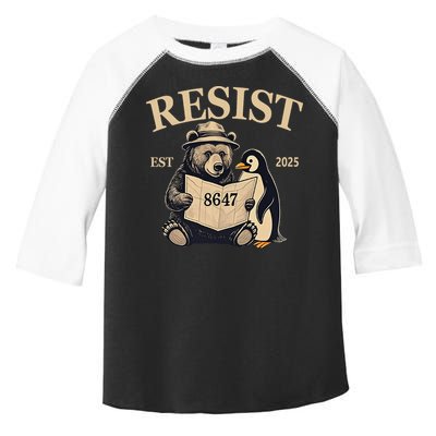 Penguin Resist Graphic Vintage Arctic Protest Toddler Fine Jersey T-Shirt