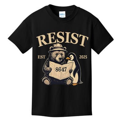 Penguin Resist Graphic Vintage Arctic Protest Kids T-Shirt