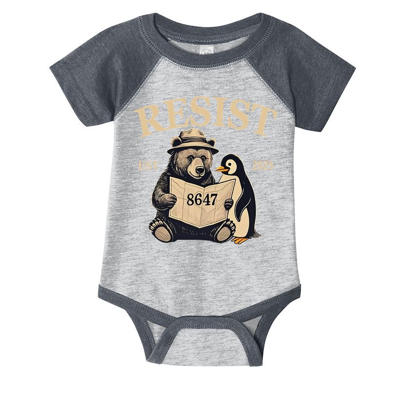 Penguin Resist Graphic Vintage Arctic Protest Infant Baby Jersey Bodysuit