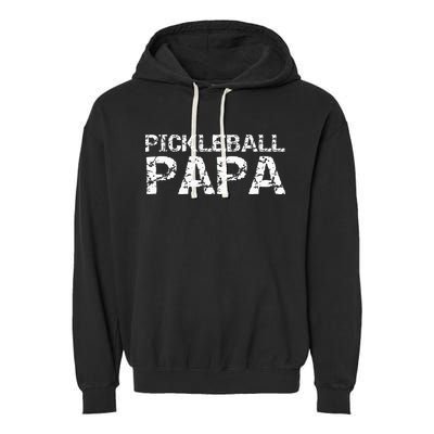 Pickleball Retirement Gift for Grandpa Pickleball Papa Garment-Dyed Fleece Hoodie