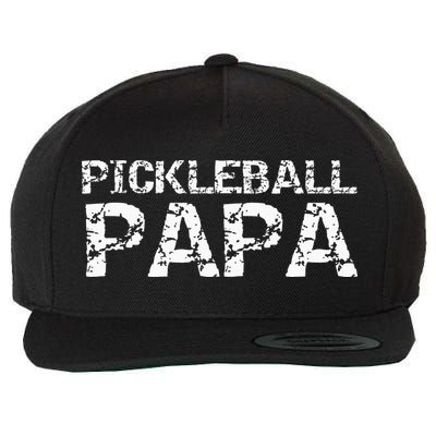 Pickleball Retirement Gift for Grandpa Pickleball Papa Wool Snapback Cap