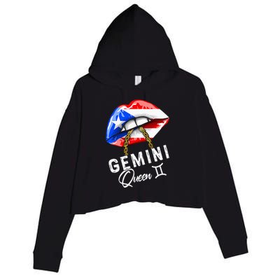 Puerto Rico Gemini Queen May June Zodiac Cute Birthday Flag Crop Fleece Hoodie