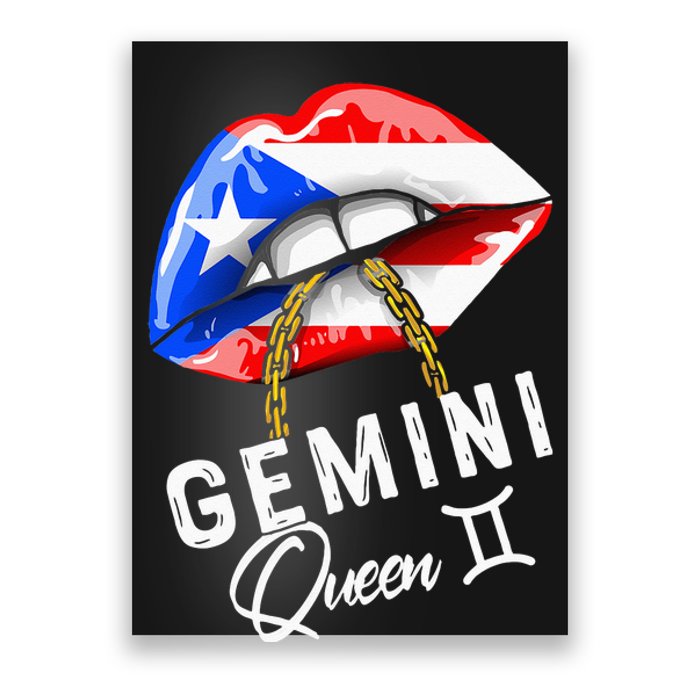 Puerto Rico Gemini Queen May June Zodiac Cute Birthday Flag Poster