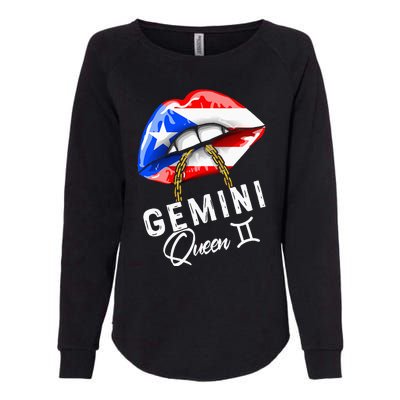 Puerto Rico Gemini Queen May June Zodiac Cute Birthday Flag Womens California Wash Sweatshirt