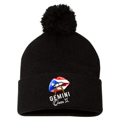 Puerto Rico Gemini Queen May June Zodiac Cute Birthday Flag Pom Pom 12in Knit Beanie