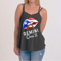 Puerto Rico Gemini Queen May June Zodiac Cute Birthday Flag Women's Strappy Tank