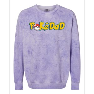 Pokedad Retro Gift For Dad Colorblast Crewneck Sweatshirt