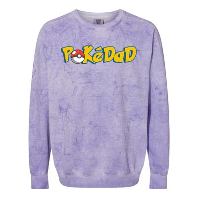 Pokedad Retro Gift For Dad Colorblast Crewneck Sweatshirt