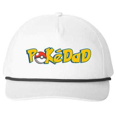 Pokedad Retro Gift For Dad Snapback Five-Panel Rope Hat