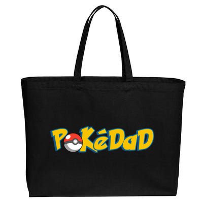 Pokedad Retro Gift For Dad Cotton Canvas Jumbo Tote