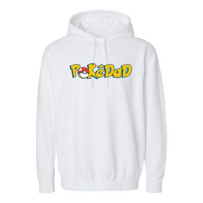 Pokedad Retro Gift For Dad Garment-Dyed Fleece Hoodie