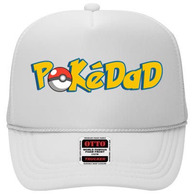 Pokedad Retro Gift For Dad High Crown Mesh Back Trucker Hat