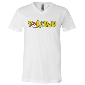 Pokedad Retro Gift For Dad V-Neck T-Shirt