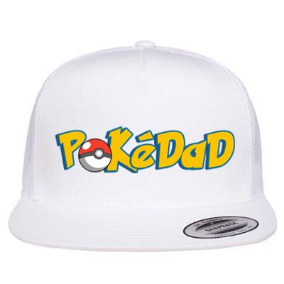 Pokedad Retro Gift For Dad Flat Bill Trucker Hat