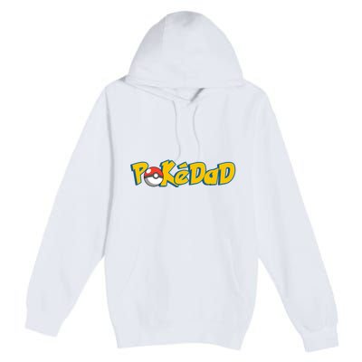 Pokedad Retro Gift For Dad Premium Pullover Hoodie