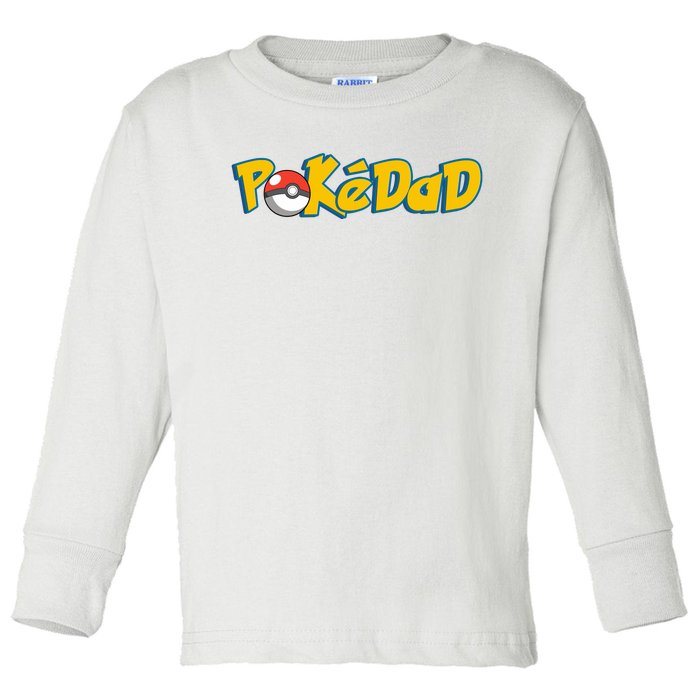 Pokedad Retro Gift For Dad Toddler Long Sleeve Shirt