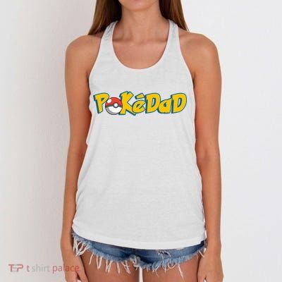 Pokedad Retro Gift For Dad Women's Knotted Racerback Tank