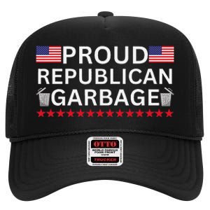 Proud Republican Garbage Support Election Graphic High Crown Mesh Back Trucker Hat