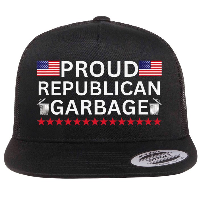 Proud Republican Garbage Support Election Graphic Flat Bill Trucker Hat