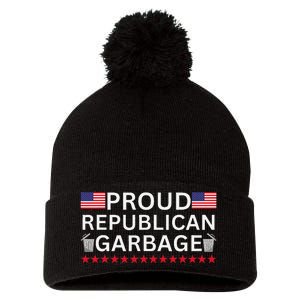 Proud Republican Garbage Support Election Graphic Pom Pom 12in Knit Beanie