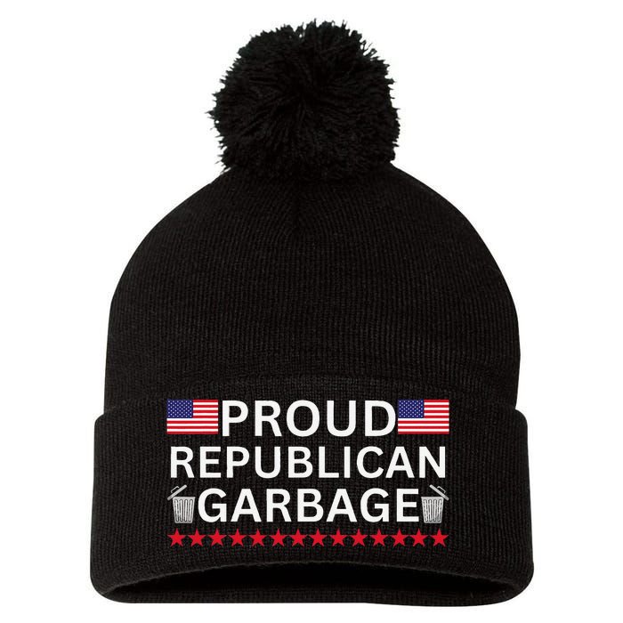 Proud Republican Garbage Support Election Graphic Pom Pom 12in Knit Beanie