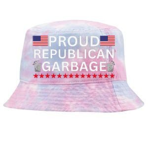 Proud Republican Garbage Support Election Graphic Tie-Dyed Bucket Hat