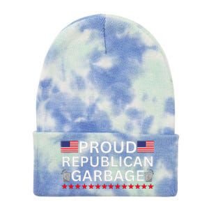 Proud Republican Garbage Support Election Graphic Tie Dye 12in Knit Beanie