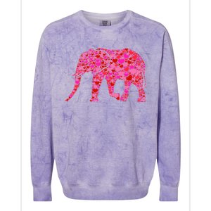 Pink Red Heart Valentines Day Gift Cute Gift Elephant Great Gift Colorblast Crewneck Sweatshirt