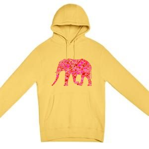 Pink Red Heart Valentines Day Gift Cute Gift Elephant Great Gift Premium Pullover Hoodie