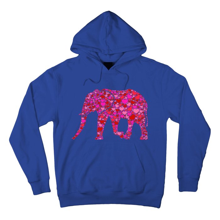 Pink Red Heart Valentines Day Gift Cute Gift Elephant Great Gift Hoodie