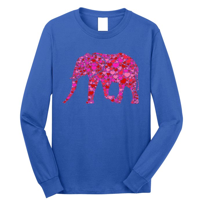 Pink Red Heart Valentines Day Gift Cute Gift Elephant Great Gift Long Sleeve Shirt