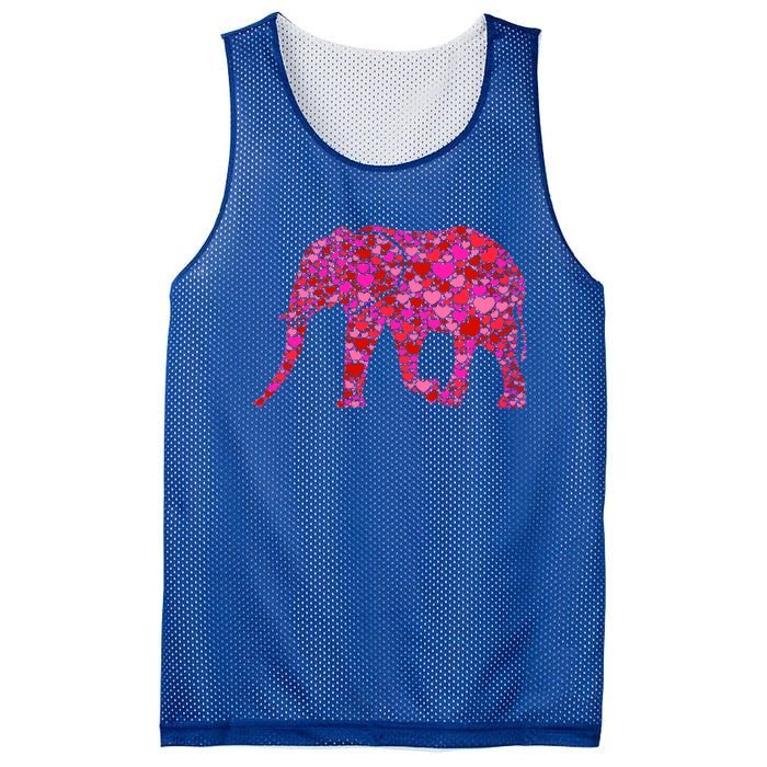 Pink Red Heart Valentines Day Gift Cute Gift Elephant Great Gift Mesh Reversible Basketball Jersey Tank